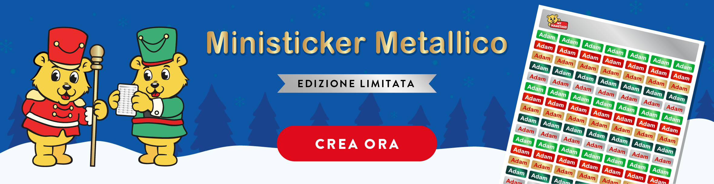 Metallic stickers banner