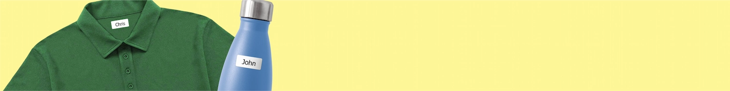 Banner etichette con nome personalizzate in bianco e nero